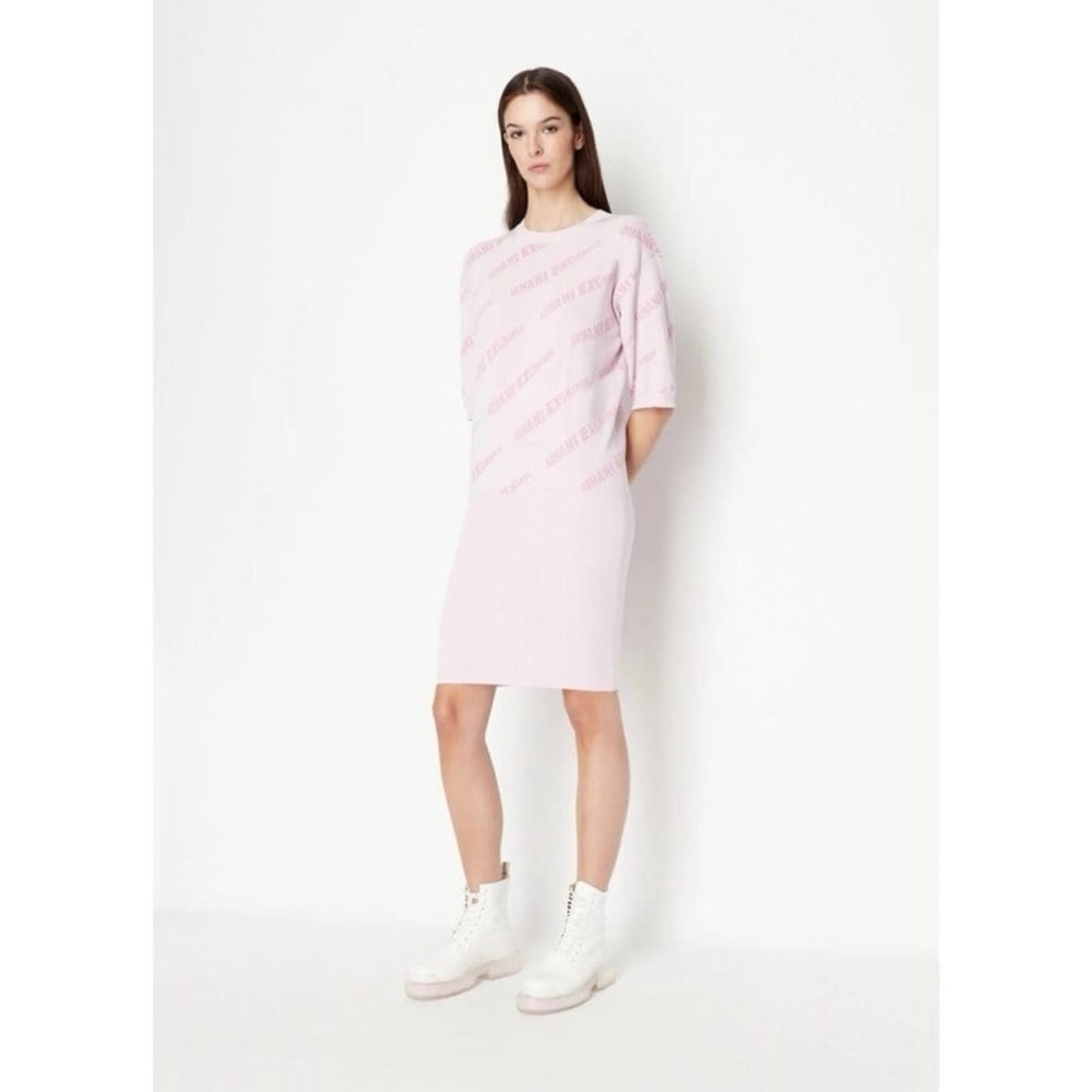 Armani Exchange Women's Short
Sleeved Password Print Knit
Bodycon Sweater Dress